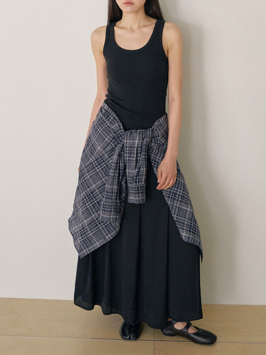 Layered Wrap Pants - Black 3