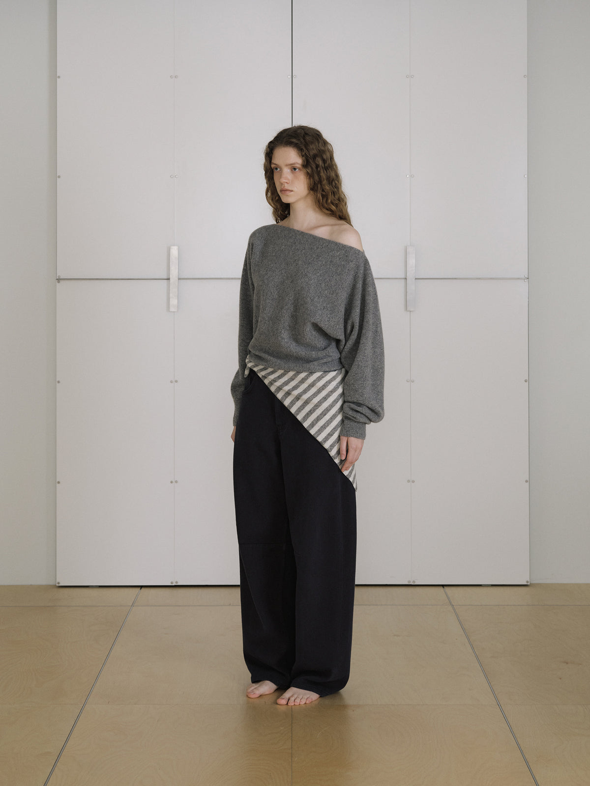 Flow Boat Neck Pullover - Gray 7