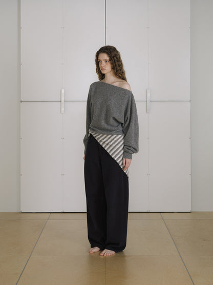 Flow Boat Neck Pullover - Gray 7