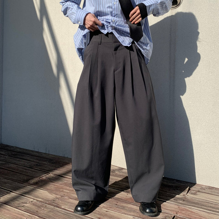 2 Tuck Wide Cropped Slacks