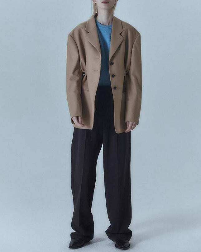 [MORE THAN YESTERDAY] Pleated Straight Cut Trousers