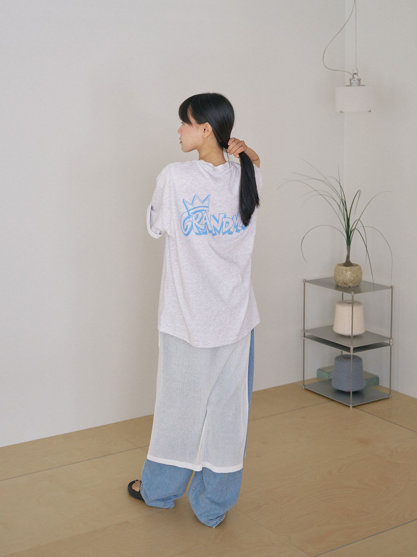 Granma Printing Short Sleeve - Light Gray