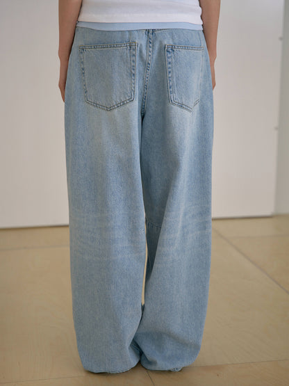 MARAN Curved Denim Pants - Light Indigo 商品画像17/21