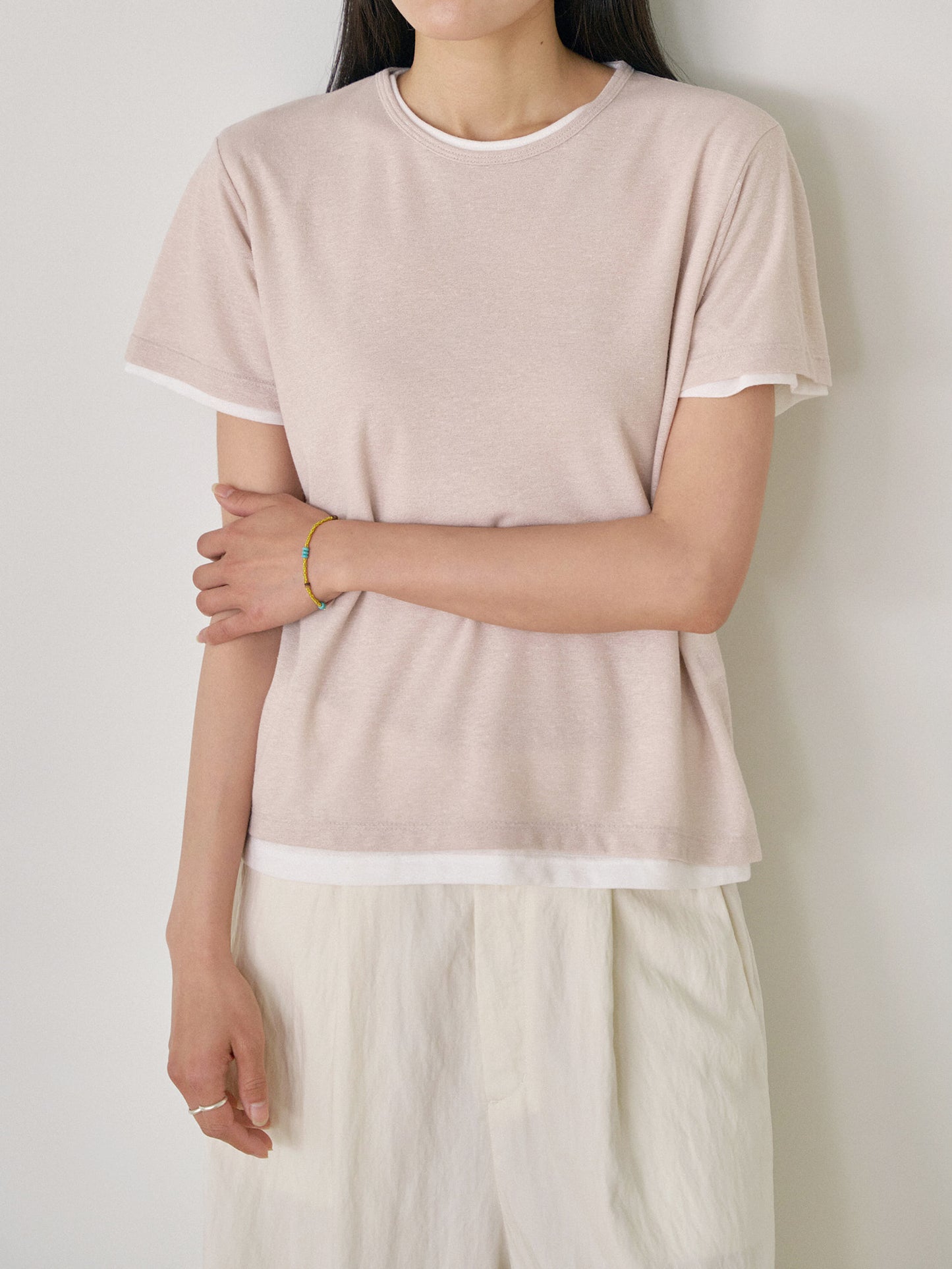 Linen Basic Short Sleeve - Beige