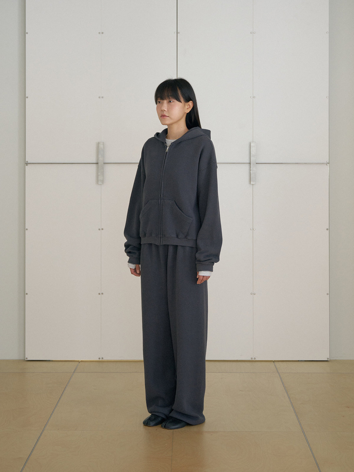 MARAN Current Waffle Hoodie Zip-up - Charcoal 商品画像13/19