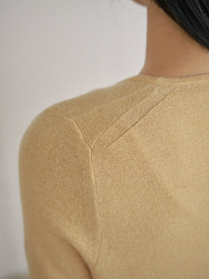 Alpaca Button Cardigan - Beige 12