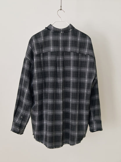 MARAN Fringe Check Shirt - Black 商品画像19/19