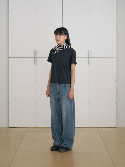MARAN Stripe Square Scarf - Black 商品画像19/21