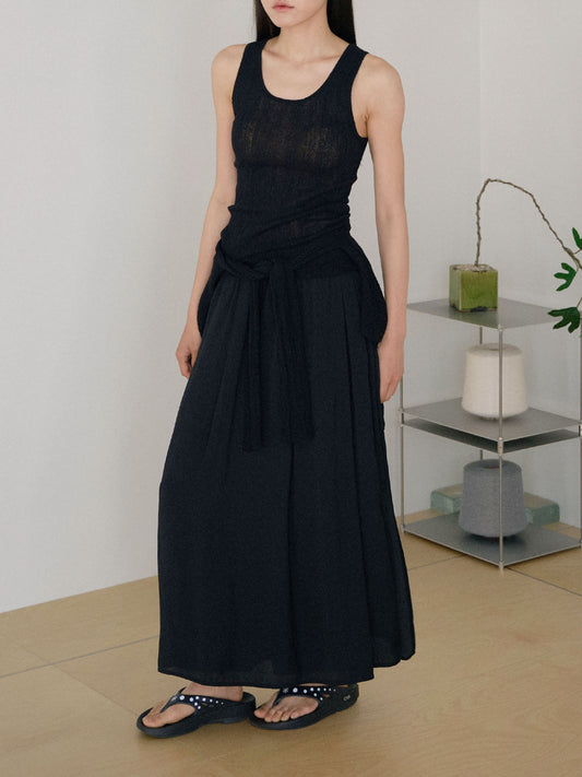 Multi Rib Sleeveless - Black