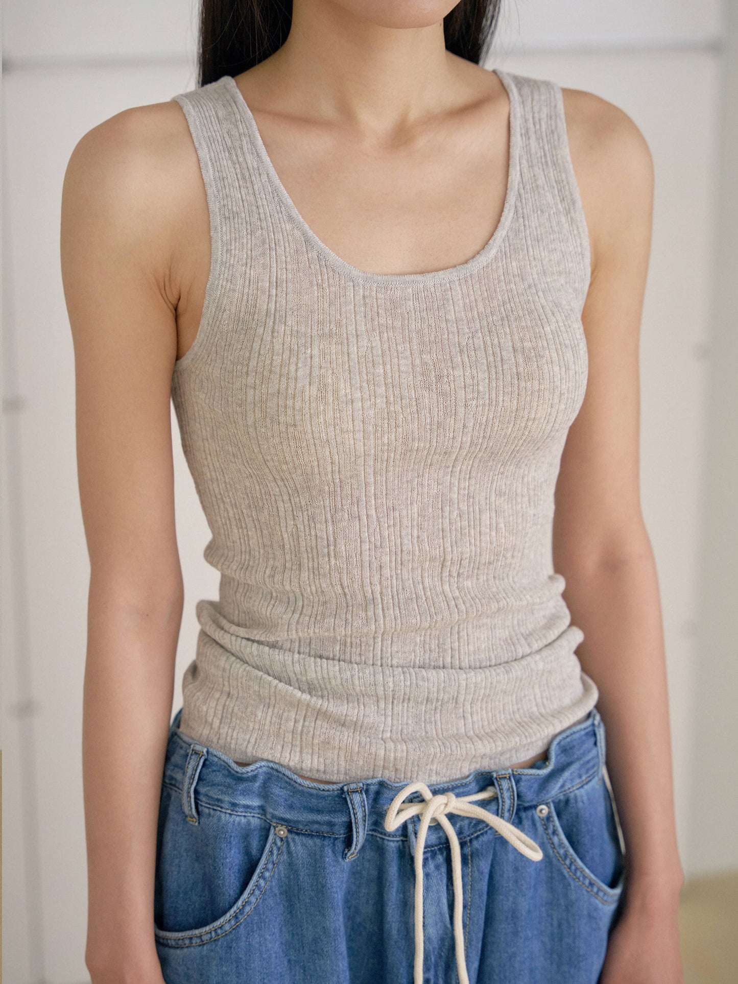 Multi Rib Sleeveless - Gray