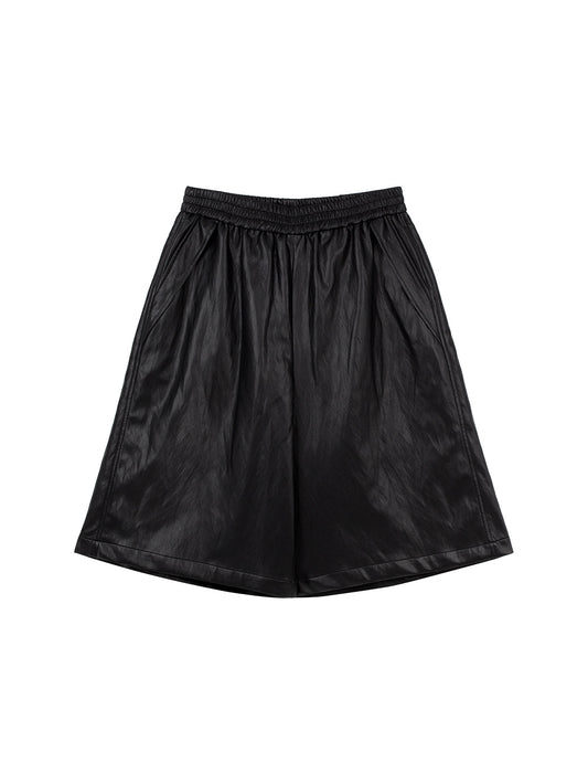 Leather Bermuda Pants