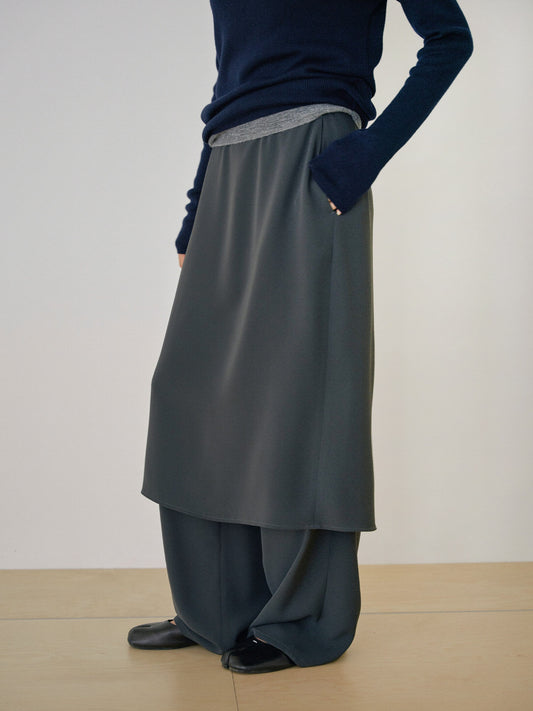 Skirt Overlay Pants - Charcoal 1