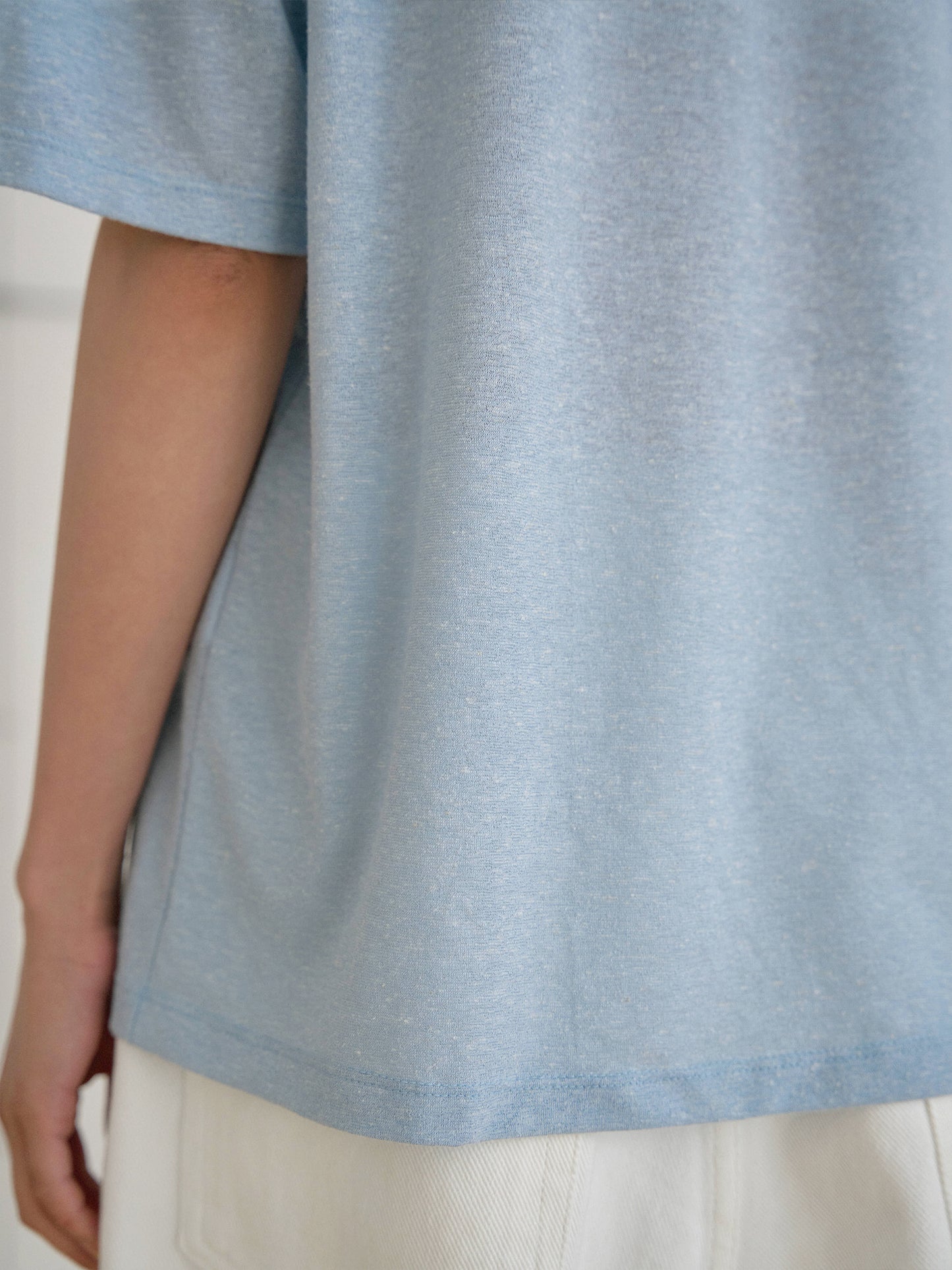 Linen Loose Short Sleeve - Blue