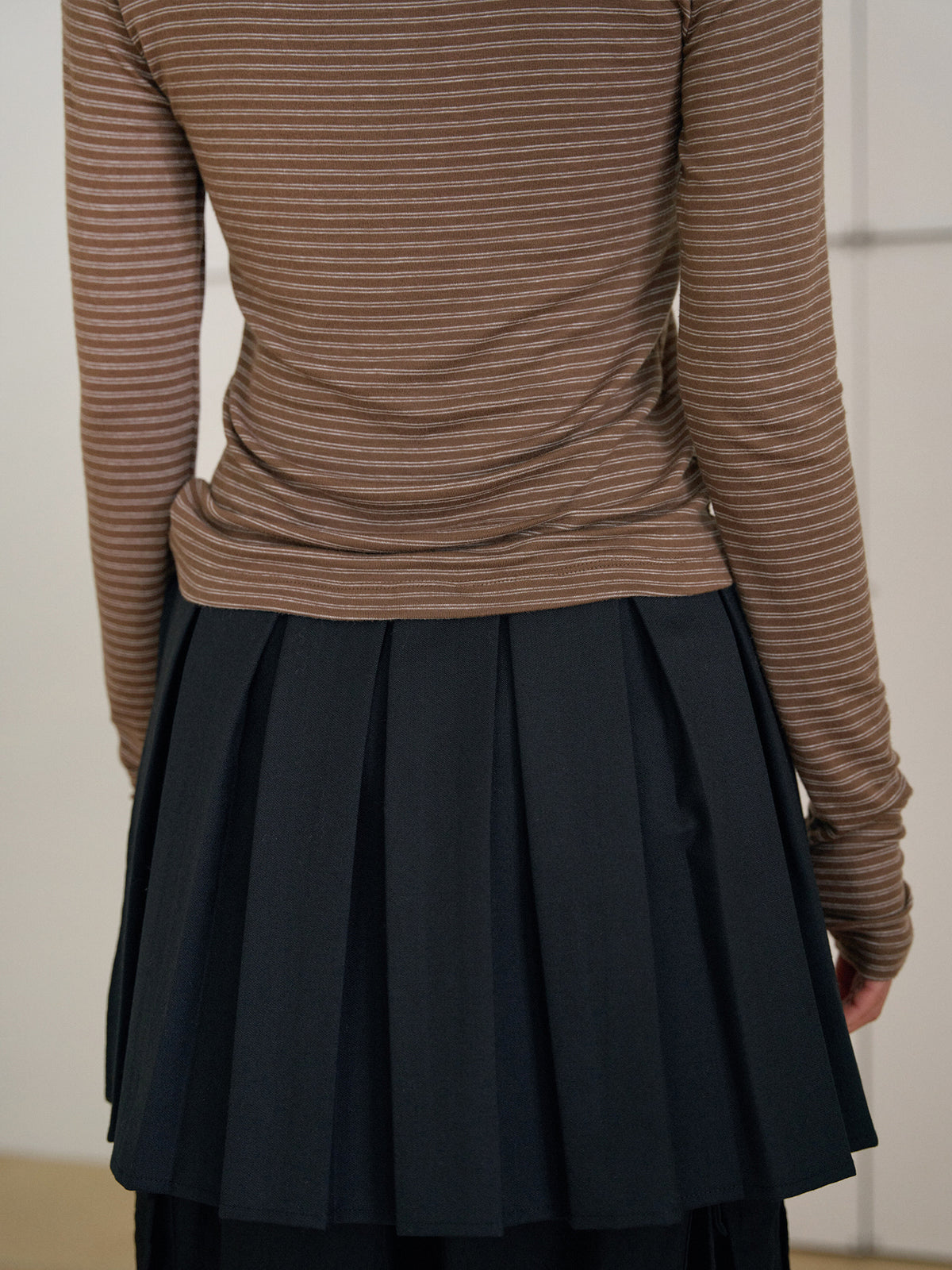 Rib Stripe Long Sleeve - Brown 12