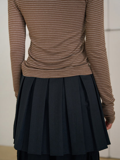 Rib Stripe Long Sleeve - Brown 12