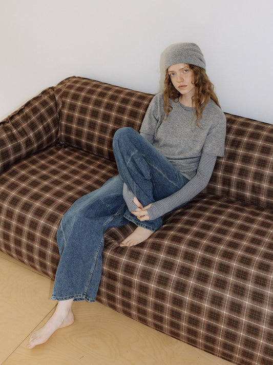 Curved Denim Pants - Indigo 2