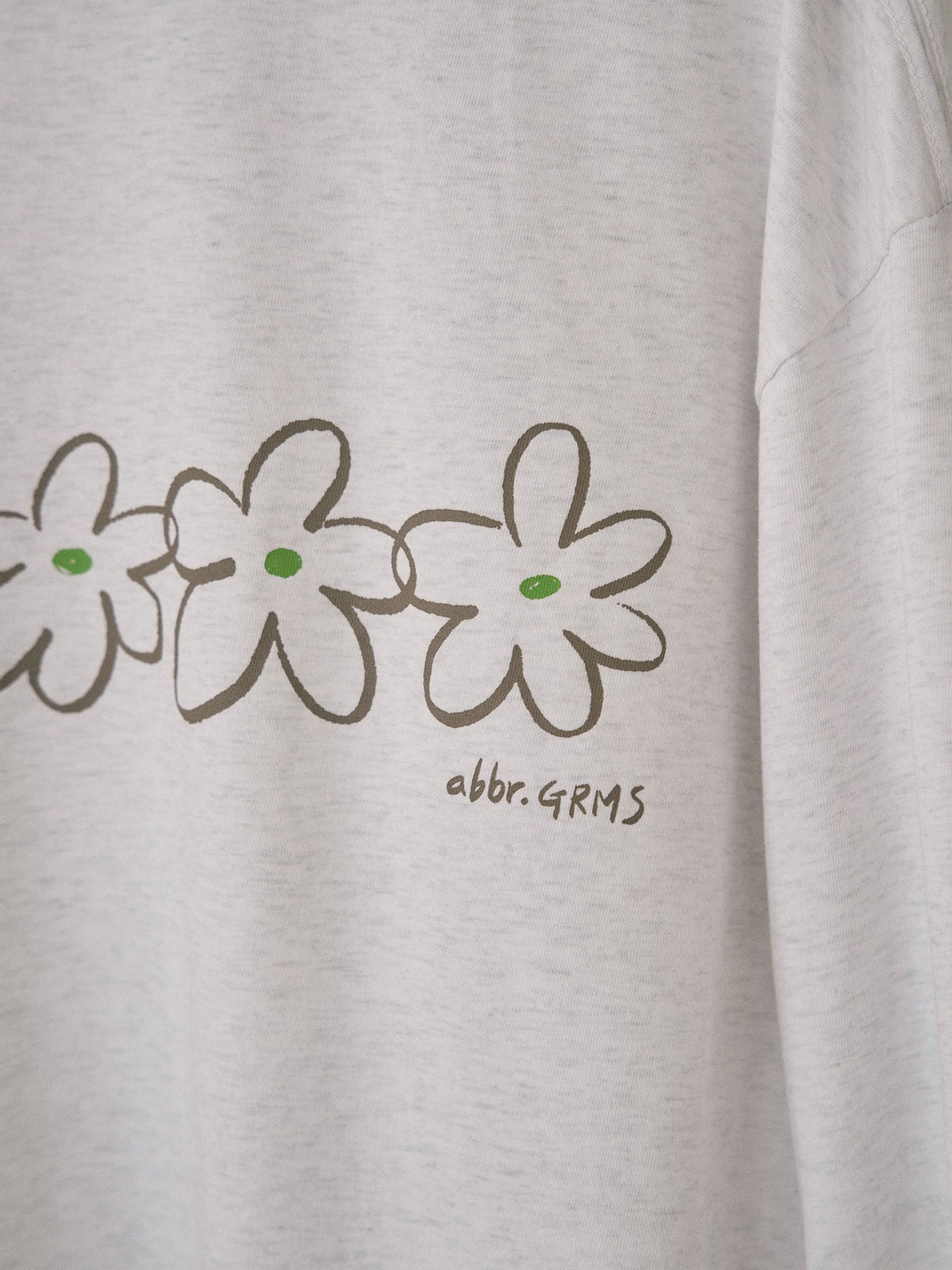 Flower Printing Long Sleeve - Light Gray