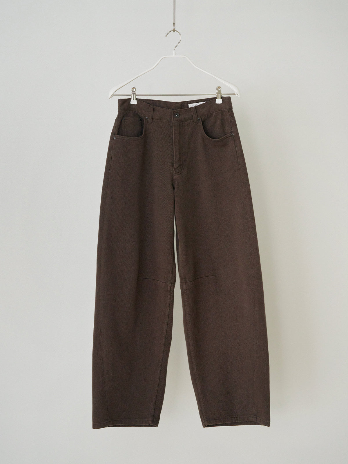 Cotton Twill Curved Pants - Brown 10