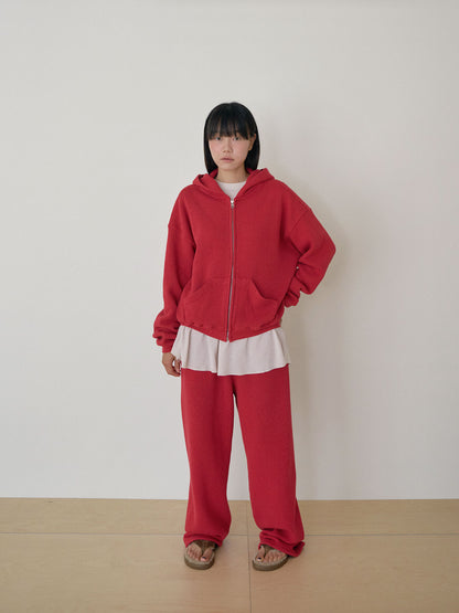 MARAN Current Waffle Hoodie Zip-up - Red 商品画像14/21