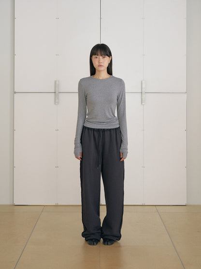 MARAN Rib Stripe Long Sleeve - Gray 商品画像18/21