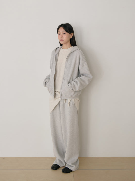 Current Waffle Hoodie Zip-up - Light Gray 5