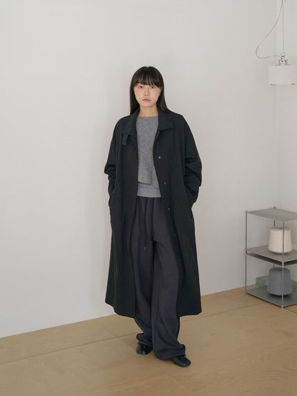MARAN High Neck Trench Coat - Black 商品画像16/21