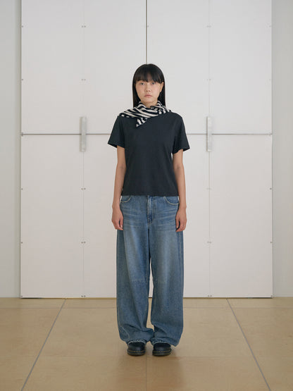 MARAN Stripe Square Scarf - Black 商品画像18/21