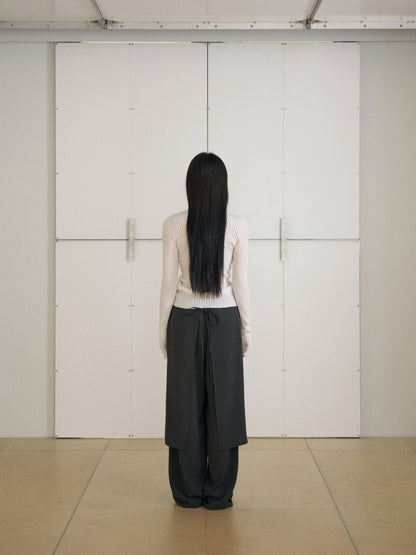 MARAN Double V-neck Rib Pullover - Ivory 商品画像20/21