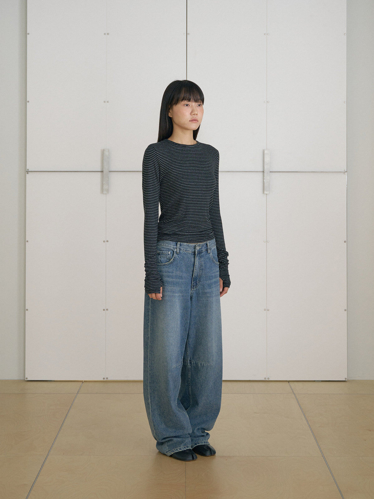 MARAN Rib Stripe Long Sleeve - Black 商品画像13/17