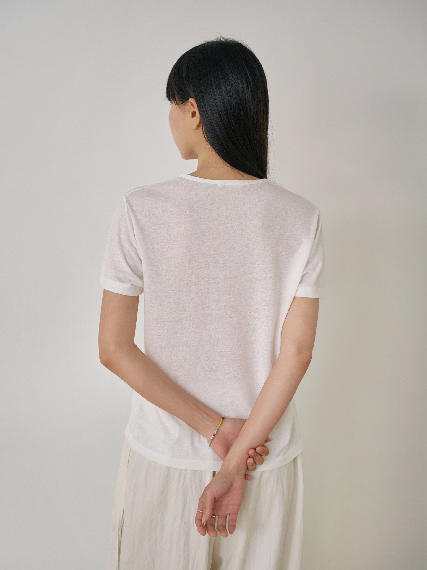 Linen Basic Short Sleeve - Ivory