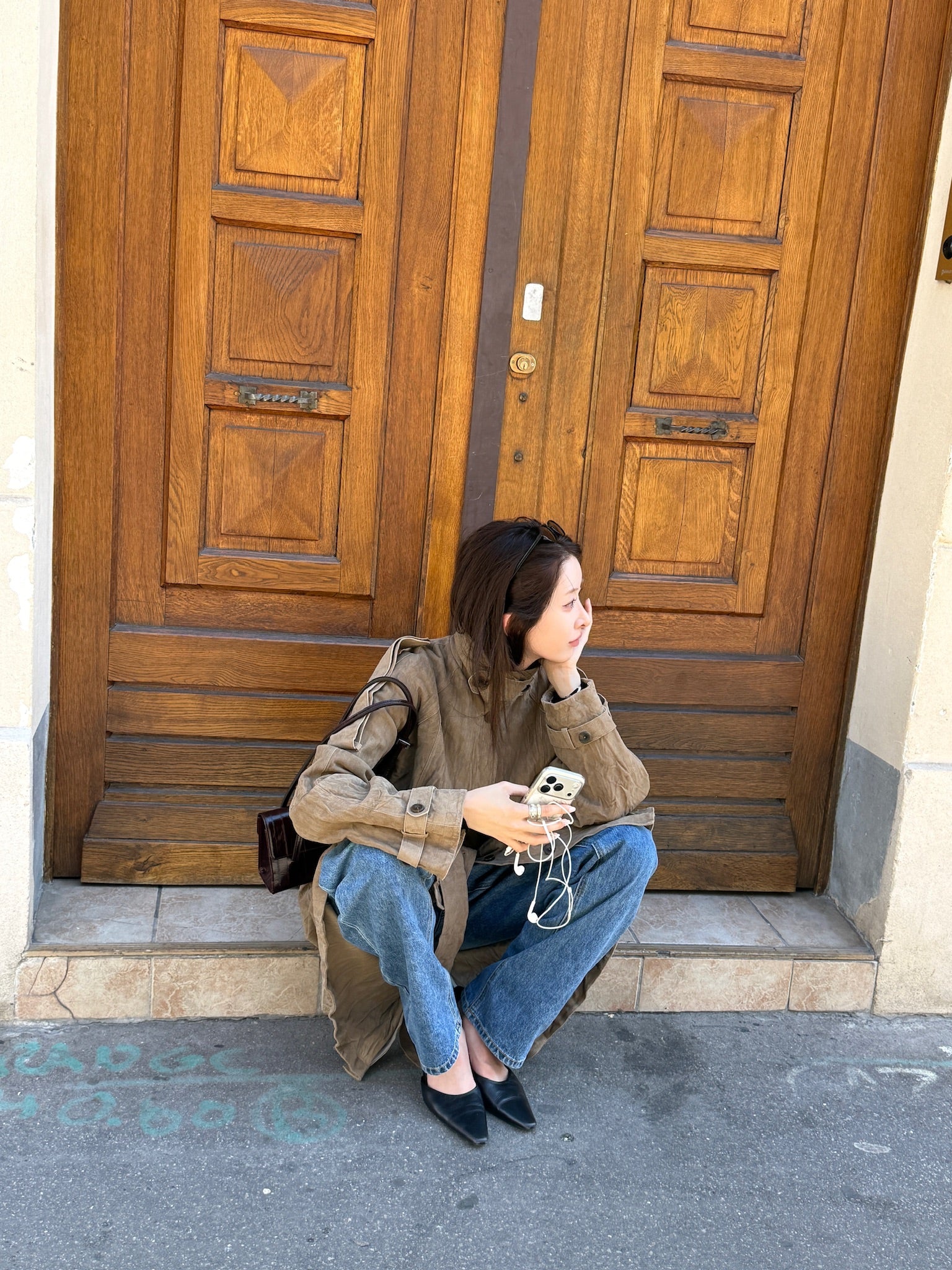 Suede Inkle Trench Coat