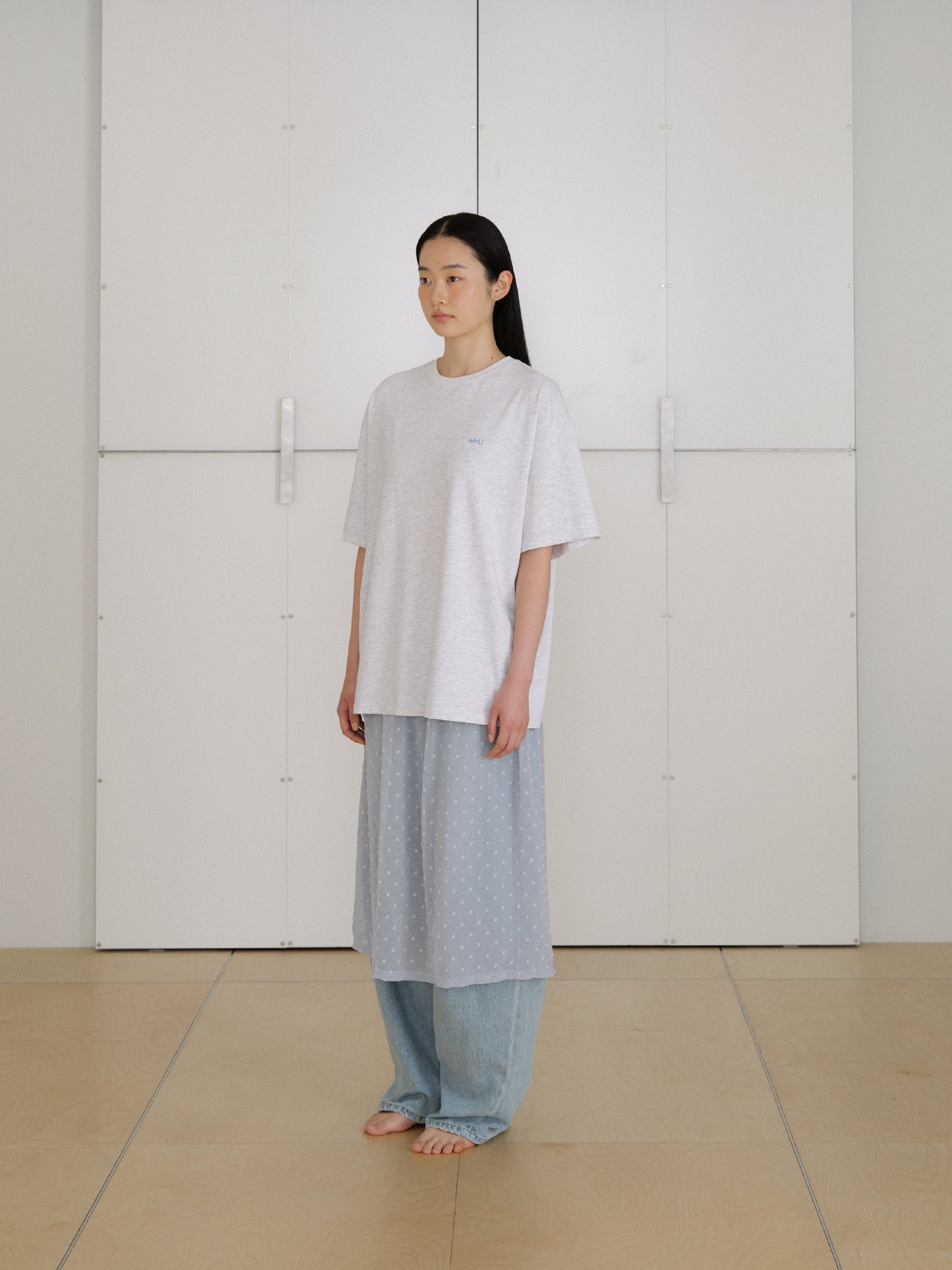Dot Printing Short Sleeve - Light Gray