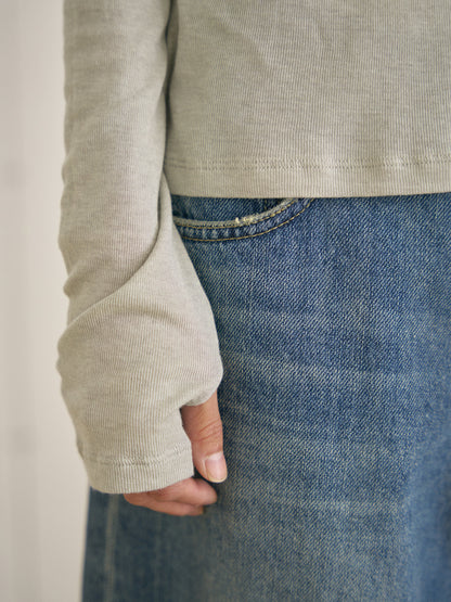 Finger Hole Long Sleeve - Green 11