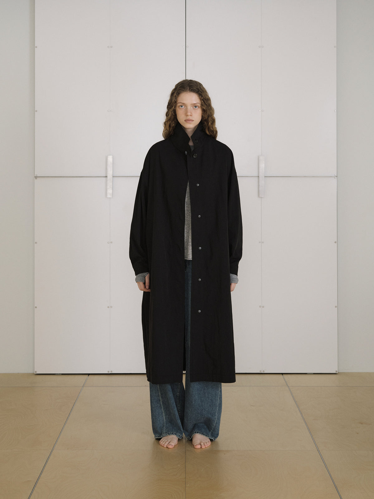 High Neck Trench Coat - Black 8
