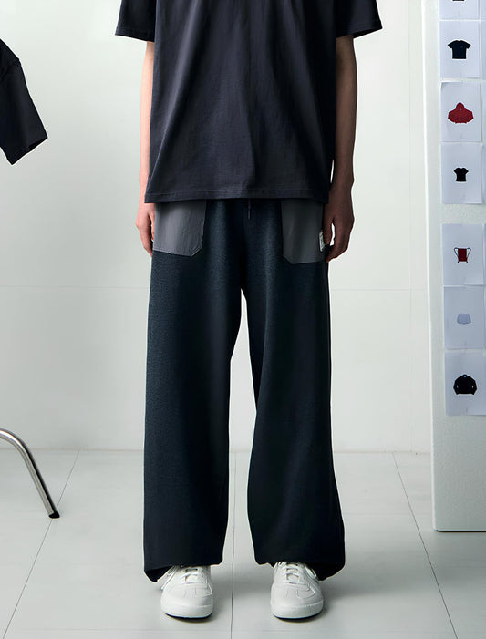 PATCH POCKET COTTON MAN SWEAT PANTS -GRAY