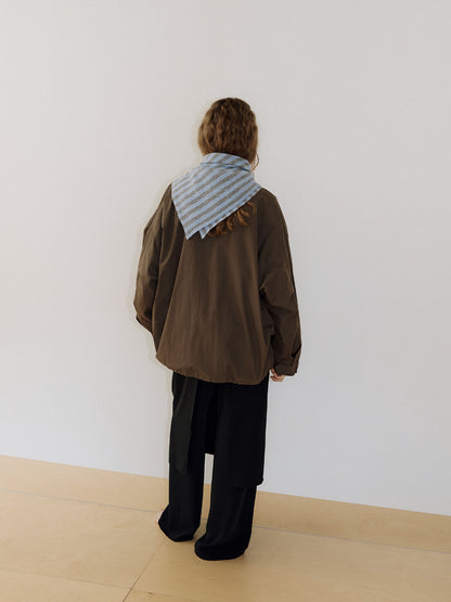 Stripe Square Scarf - Blue 4