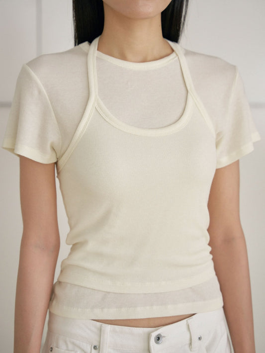 Supima Layered Short Sleeve - Cream