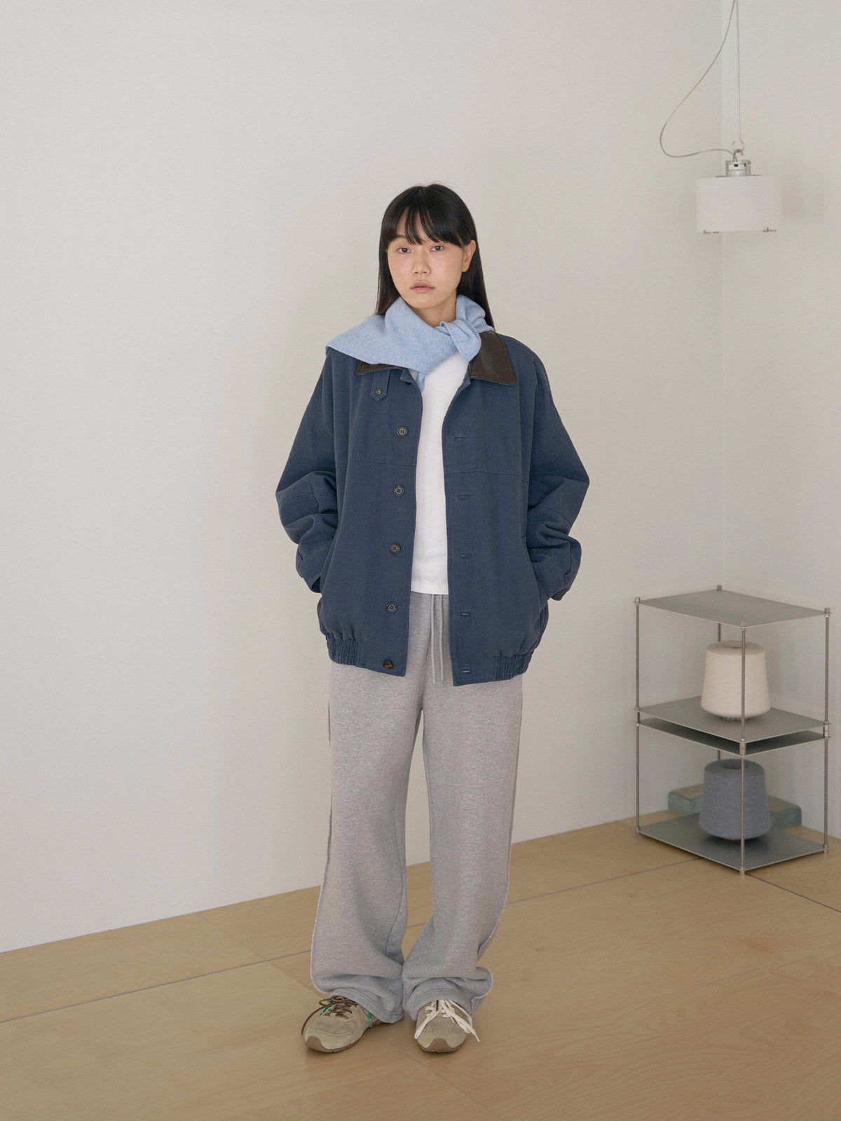 Cashmere Square Scarf - Blue 11