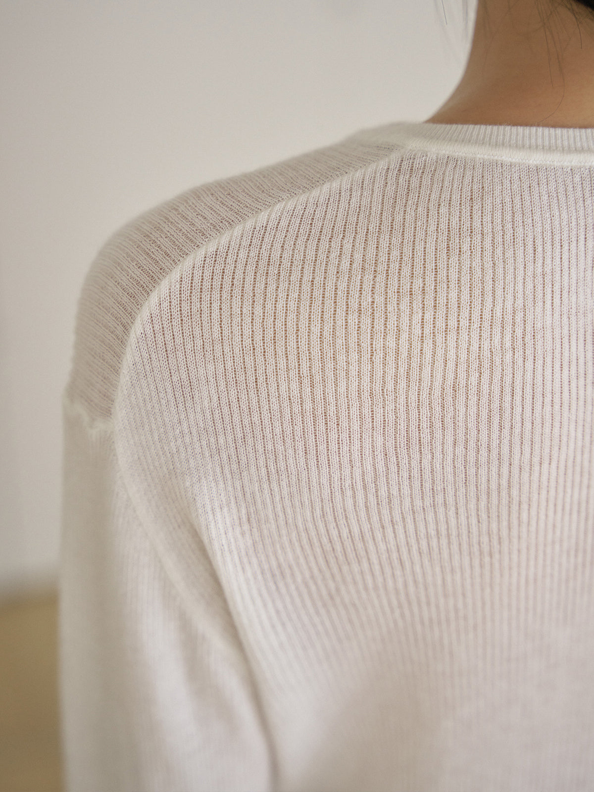 MARAN Henley Neck Pullover - Ivory 商品画像13/21