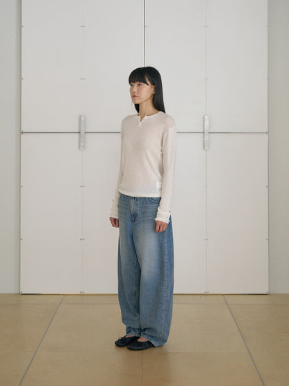 MARAN Henley Neck Pullover - Ivory 商品画像15/21