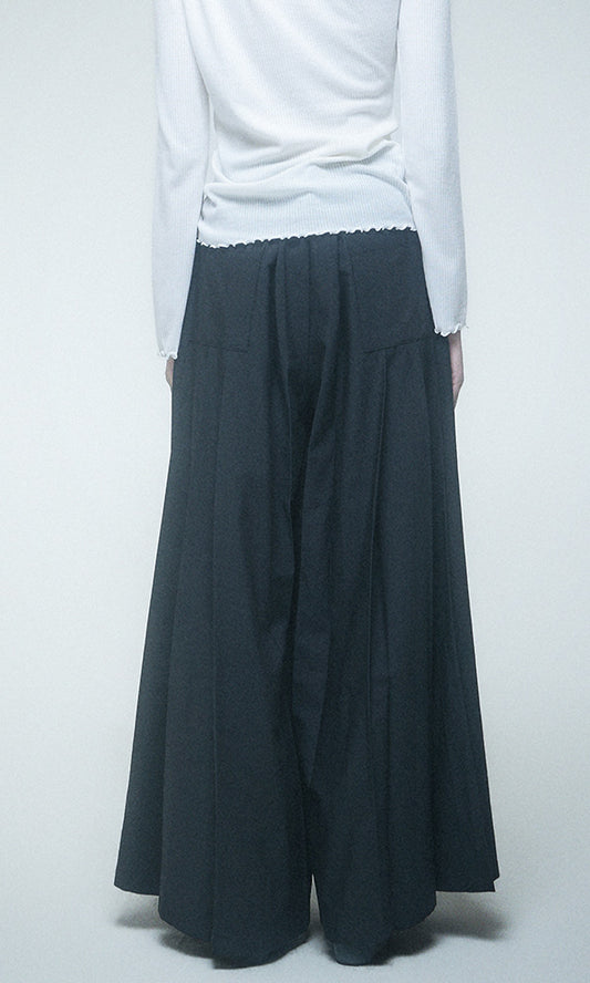【Reculer レキュリー】Wide pleated pants Black
