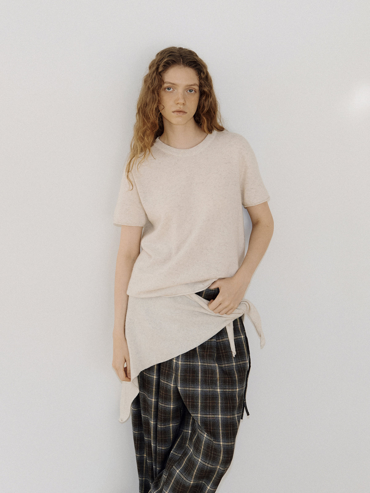 Cutoff Short Sleeve Pullover - Oatmeal 5