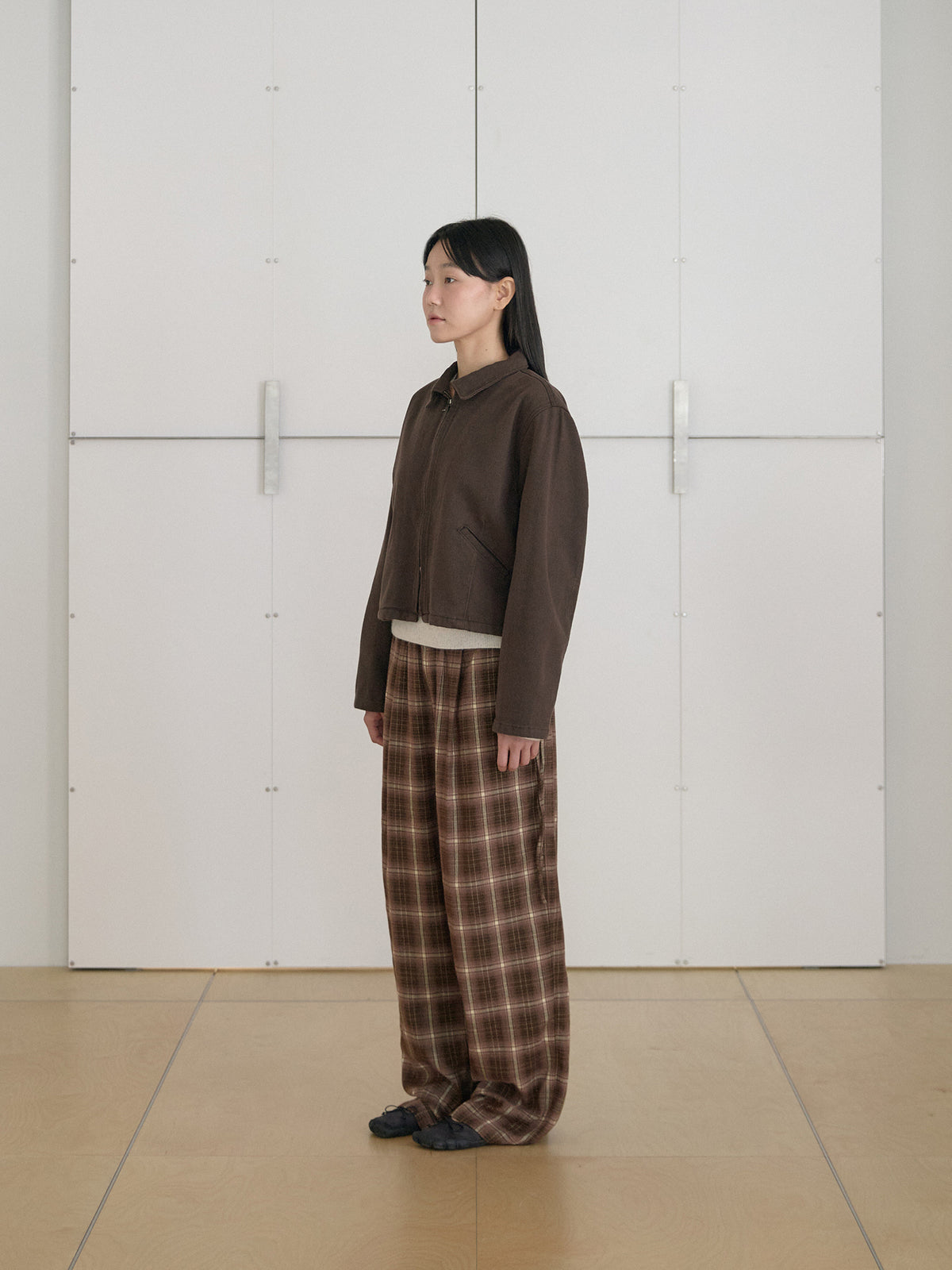MARAN Cotton Twill Crop Jacket - Brown 商品画像13/19