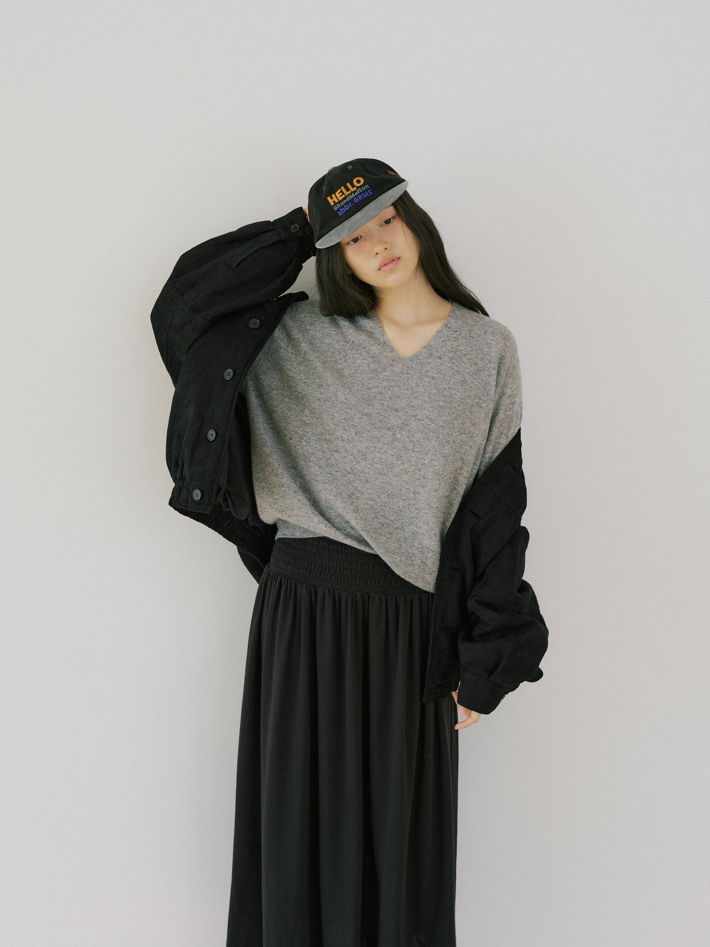 Grand Maison Washed Ball Cap - Black