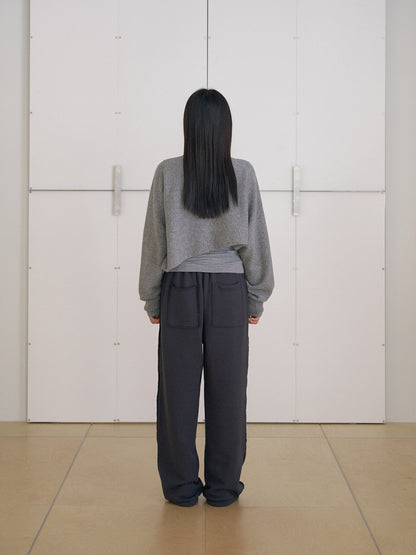 MARAN Unbalanced Boat Neck Pullover - Gray 商品画像14/19