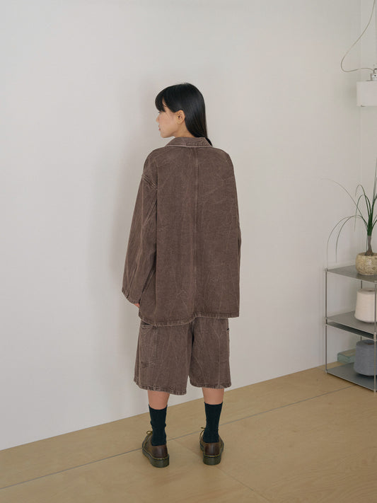 Brown Crack Coverall Jacket - Brown 4