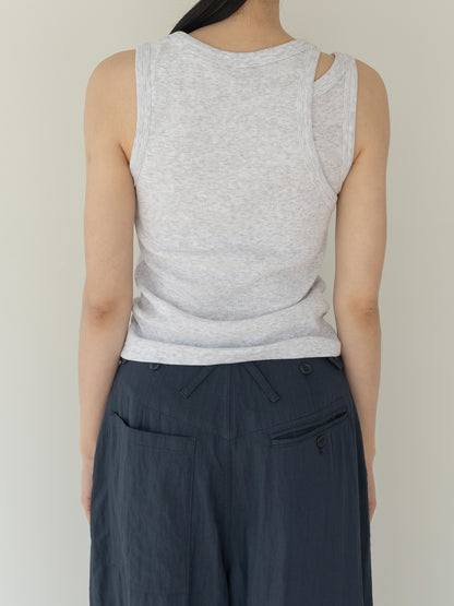 【MARAN】Mei Ribbed Sleeveles-GRAY