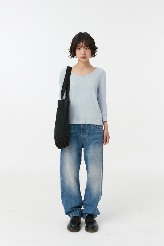 PUNCHING SLIM T-SHIRT, BLUE