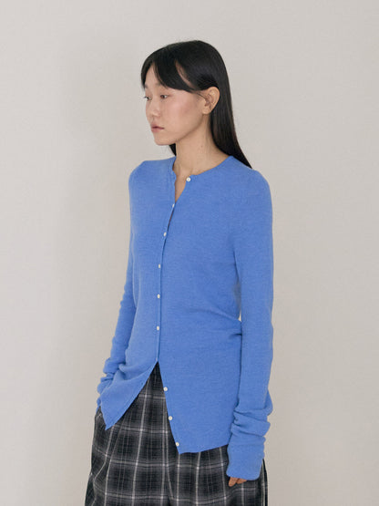 Alpaca Button Cardigan - Blue 7
