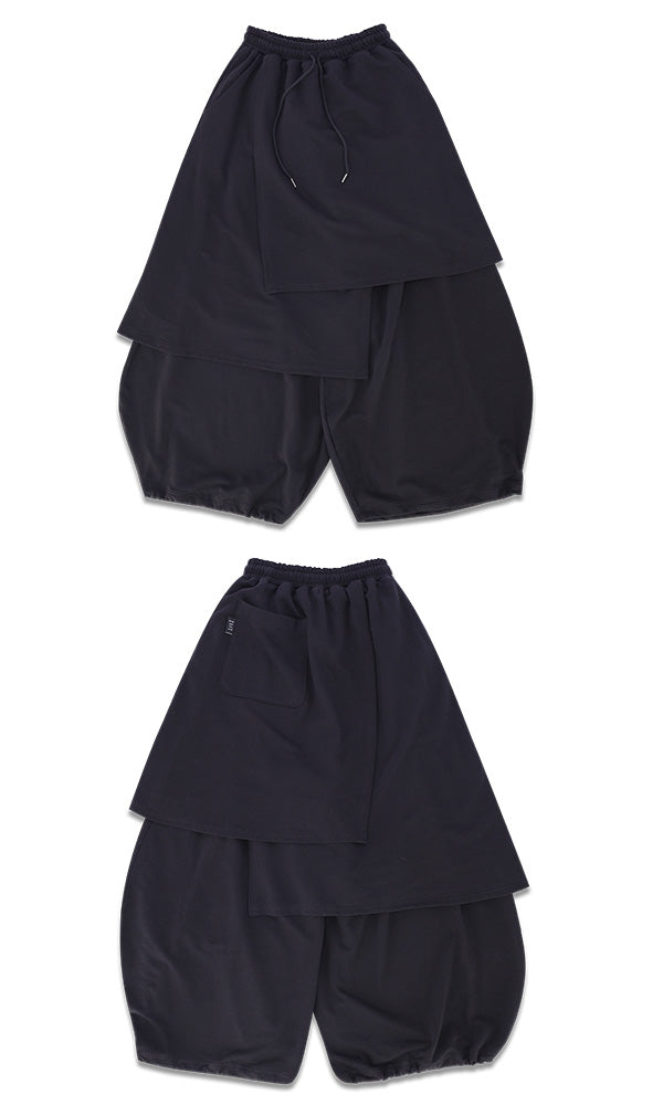 【Reculer レキュリー】Sweat skirt pants Black